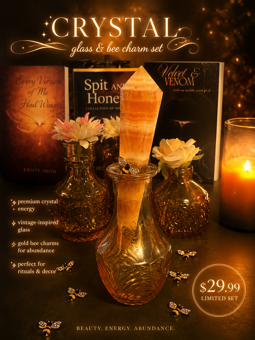 Bee charmed Crystal Vessel Set